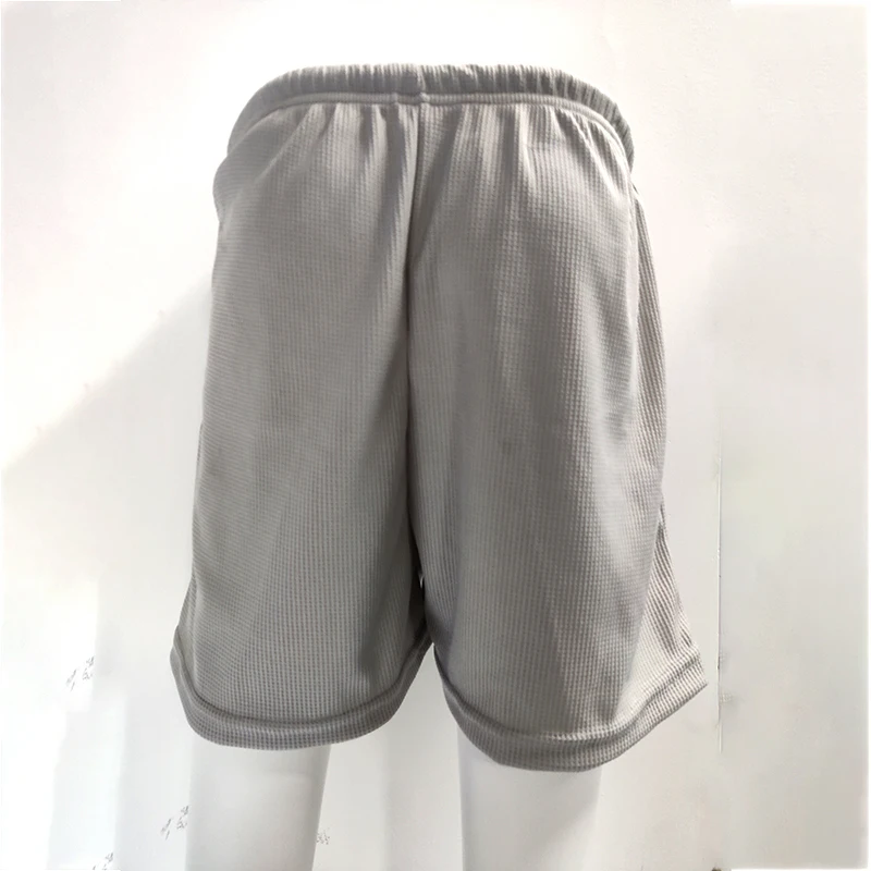 Shorts pretos de cintura alta feminina, elásticos estéticos casuais, calças quentes, calças largas, waffle de verão, 2023