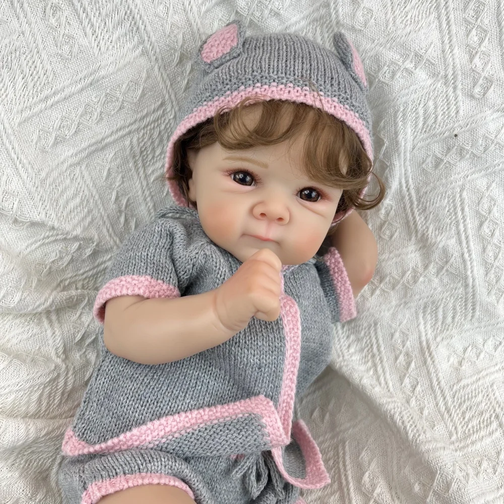 

BZDOLL 45CM 18INCH Lifelike Reborn Baby Doll, Vinyl Limbs Cloth Body Doll Toy, Fashion Play House Bedtime Toy Perfect Kid's Gift