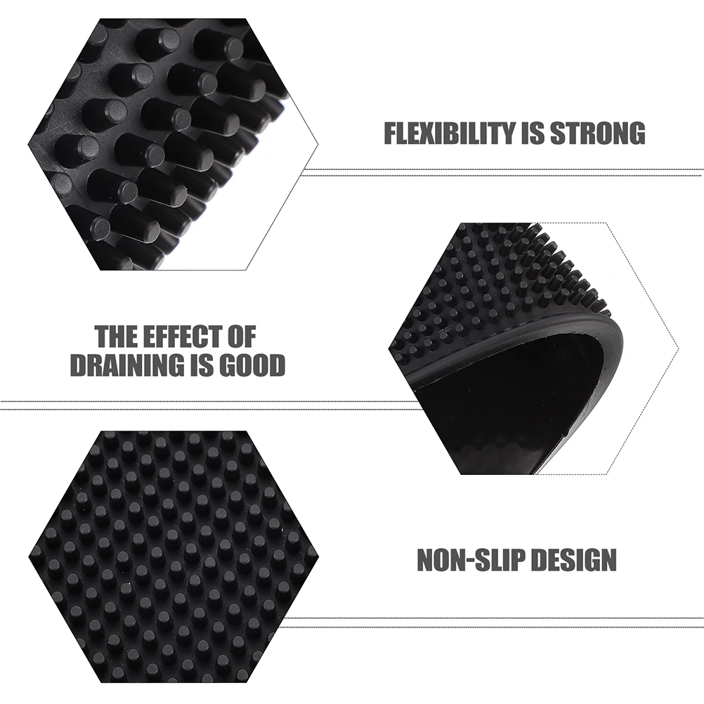 

Thickened Pvc Bar Mat Anti-Slip Drying Pad For Kitchen Counter Home Bar Station Heatproof Practical Mat Black Decor