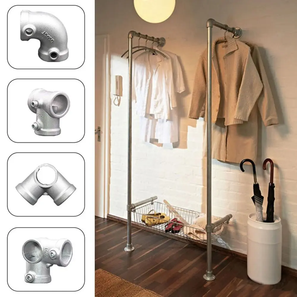 

1\2''/3\4"/1'' Pipe Fitting Connector Fixed buckle Aluminum Alloy Steel Frame Fasteners DIY Circular Circular Pipe Connector