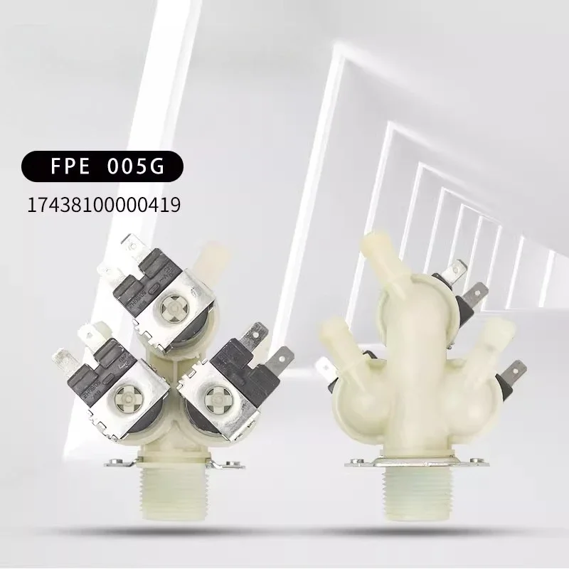 Suitable for Midea's LittleSwan drum washing machine, three-head inlet solenoid valve, one inlet and three outlets FPE005G