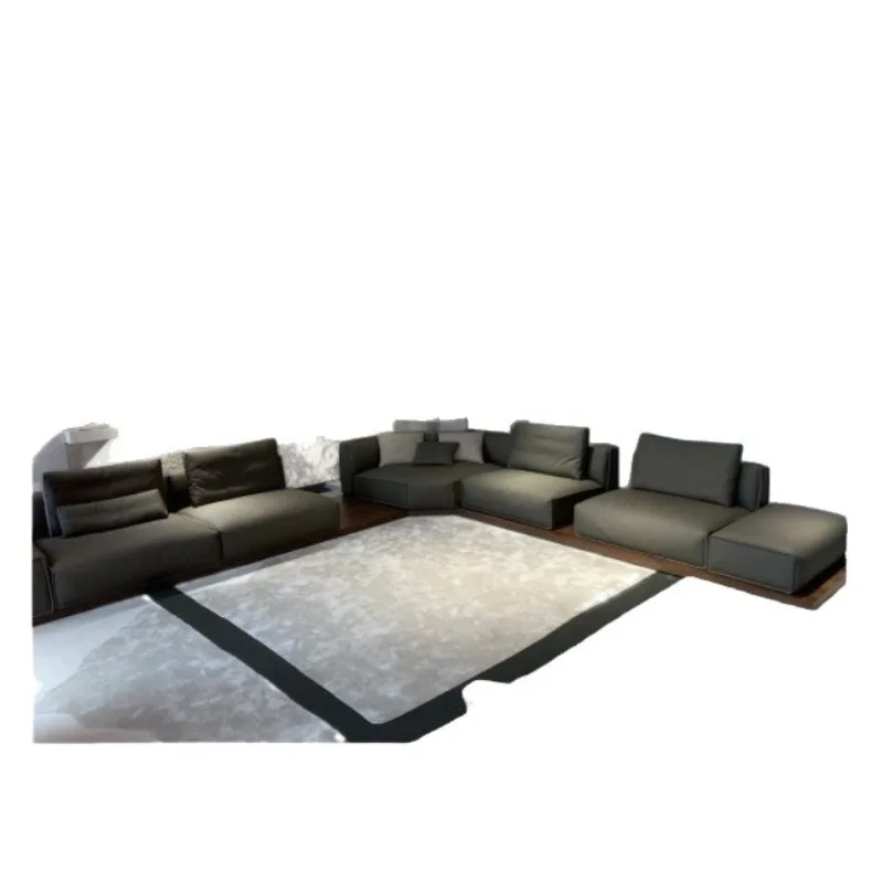Modern minimalist high-end leather sofa Italian style