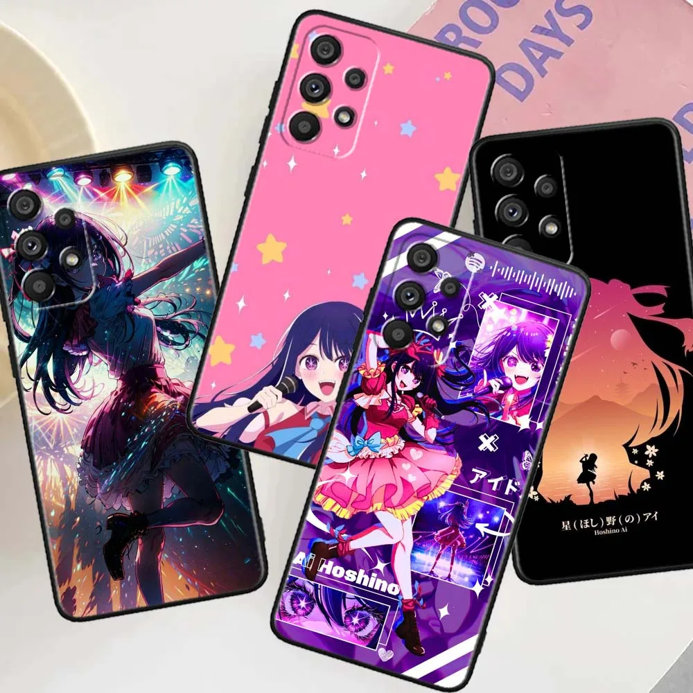 Ai Hoshino Anime For Samsung Galaxy A04 A26 A37 A17 A33 A35 A36 A07 A41 A42 A50 A51 A52 A53 Black Phone Case