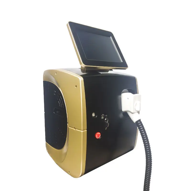 Máquina portátil de depilación láser de diodo 808/755/1064nm, máquina de depilación láser estacionaria de 3 longitudes de onda para estiramiento de la piel