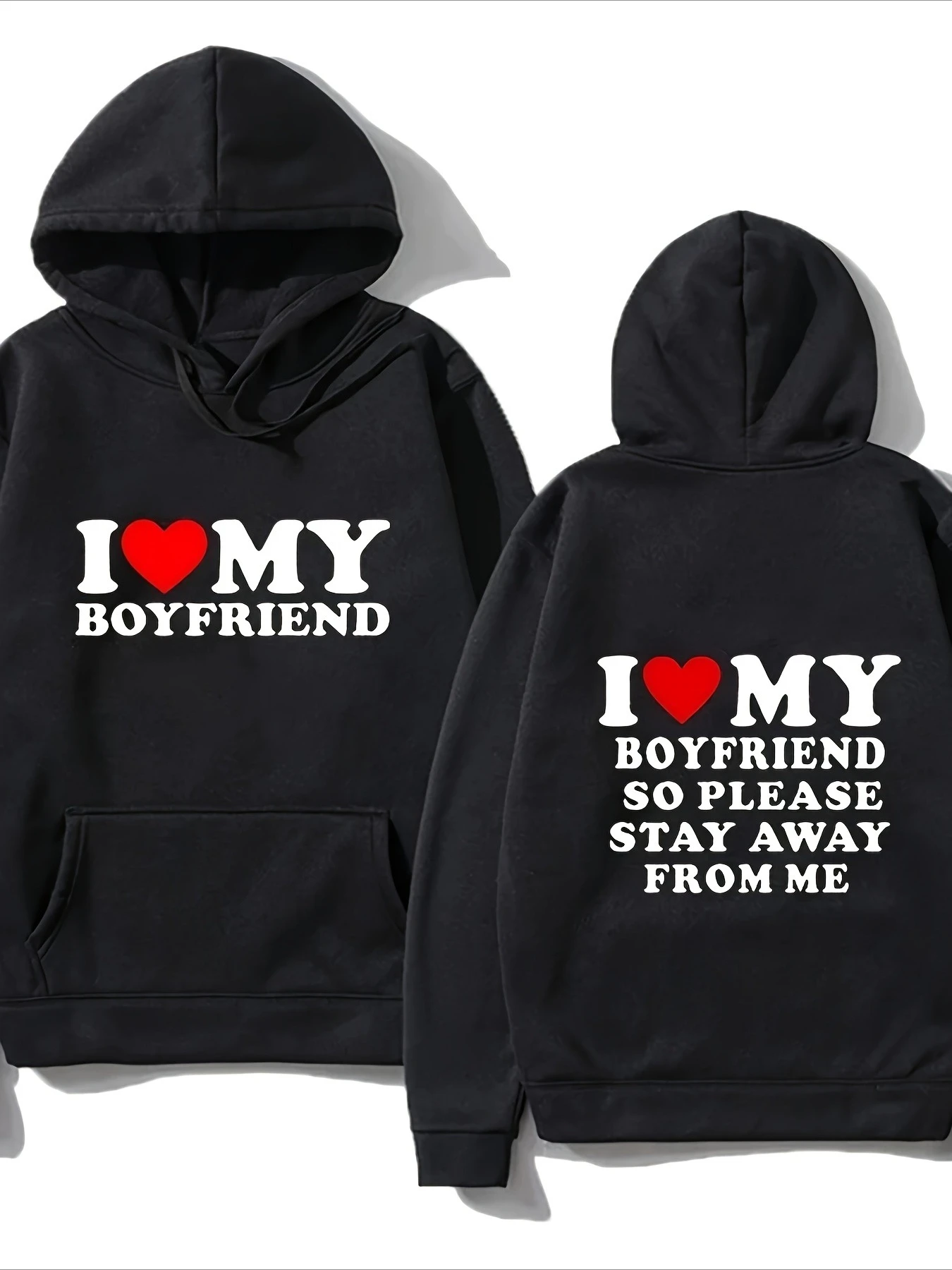 

I Love My Boyfriend Letter Print Hoodies Men's and Women's Long Sleeve Sweatshirt Pullover Vintage Hip Hop Tops Men Clothing