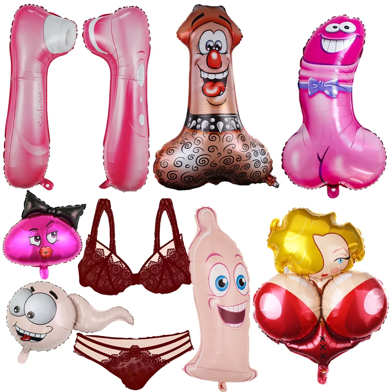 

Huge Penis Shape Bachelorette Hen Night Adult Party Decoration Fun Toys Single Person Inflatable Foil Balloon Photography Props