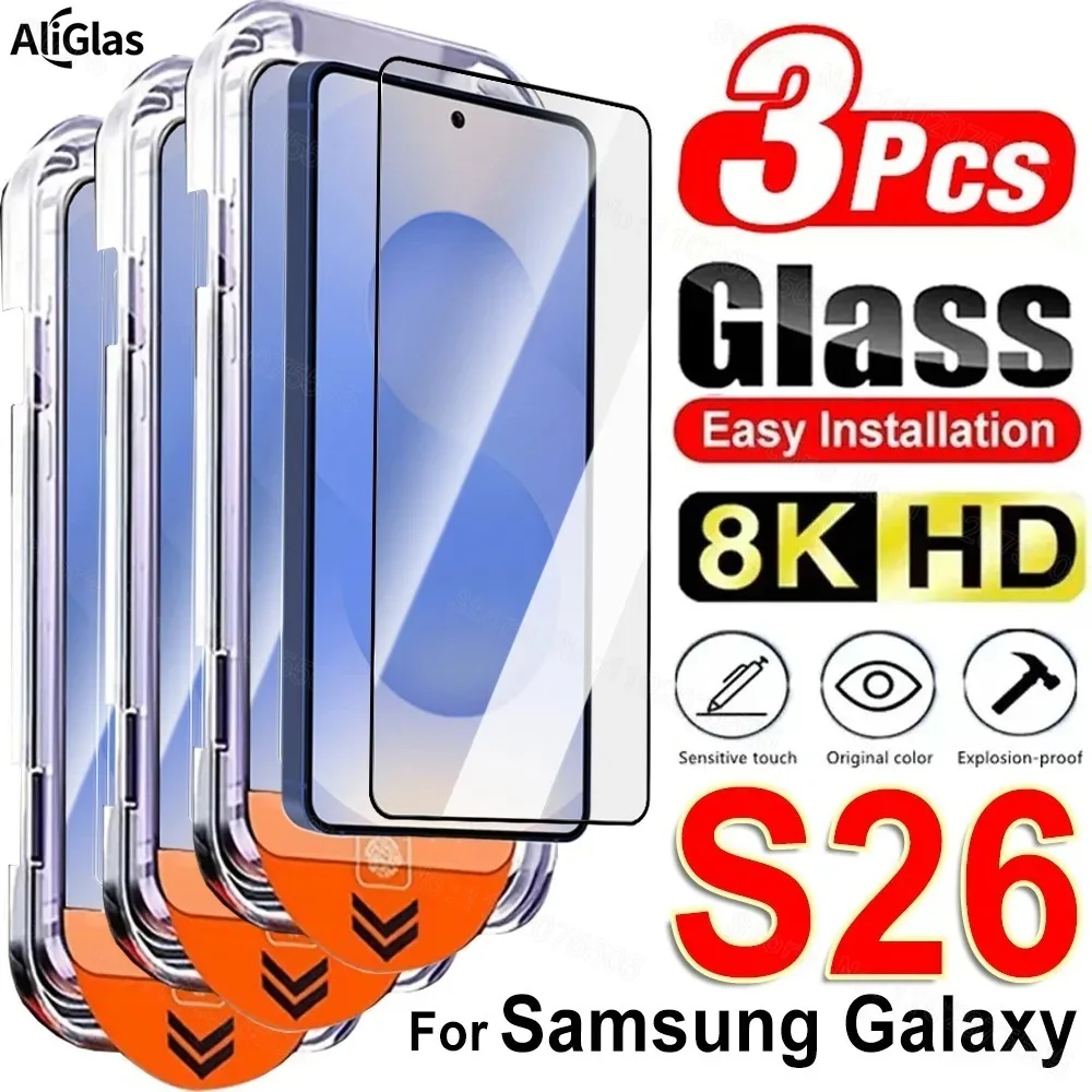 

3 шт., закаленное стекло Ultra HD для Samsung Galaxy S26 Plus S26, защита от царапин, полная защита экрана для Samsung Galaxy S26Plus