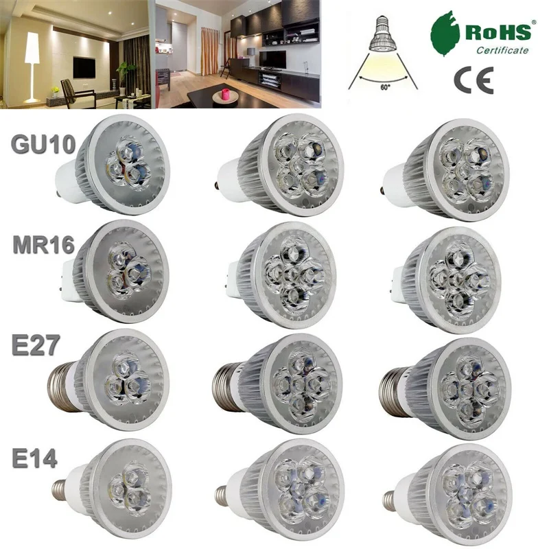 Dimmable 9W 12W 15W GU10 MR16 E27 E14 LED Bulb 85-265V LED Lampada Led Spotlight Warm / Netural / Cold White LED lamp 110V 220V