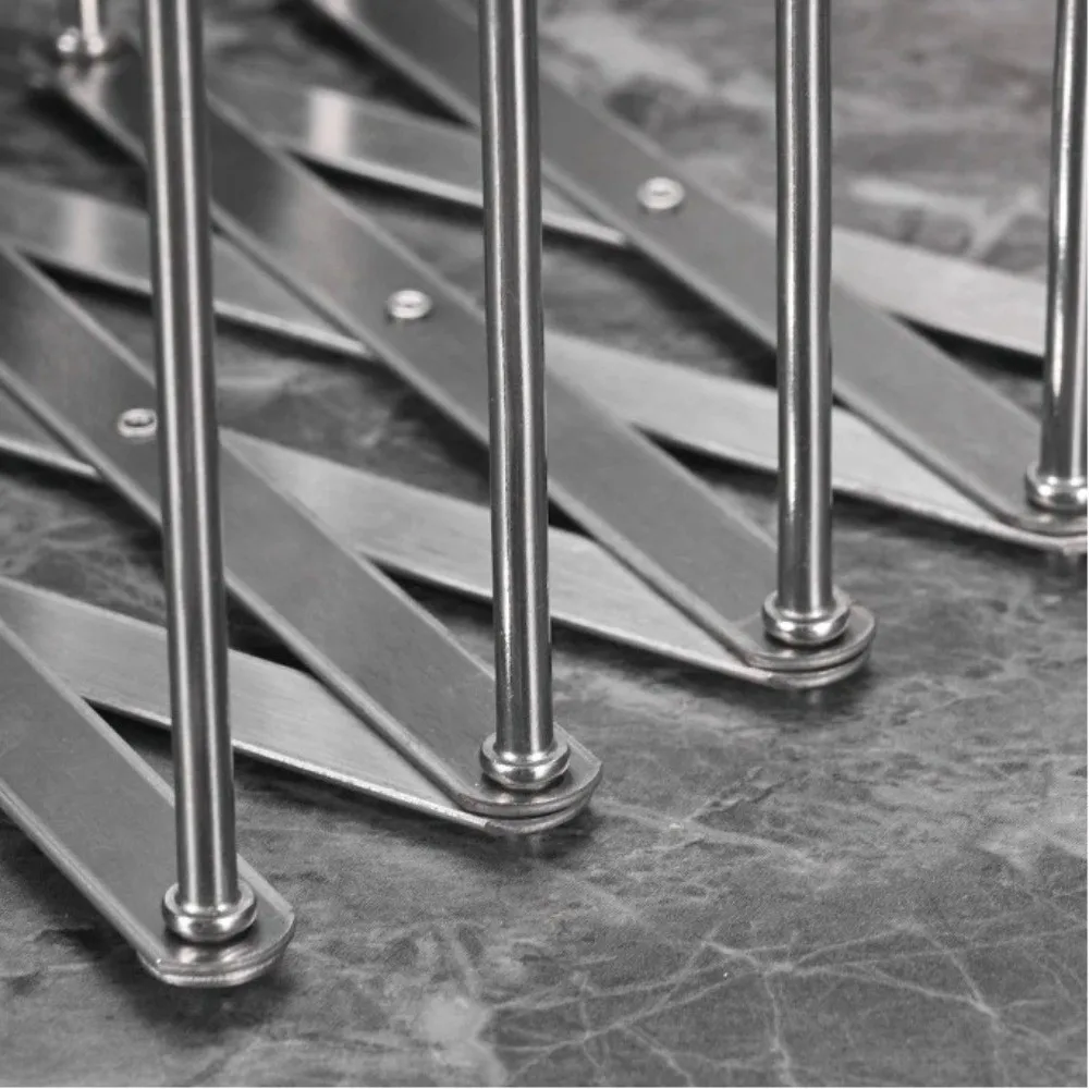 Kitchen Tools Stainless Steel Dish Rack Organizer Retractable Space Saving Dish Stand Reusable Foldable Utensil Holder Kitchen