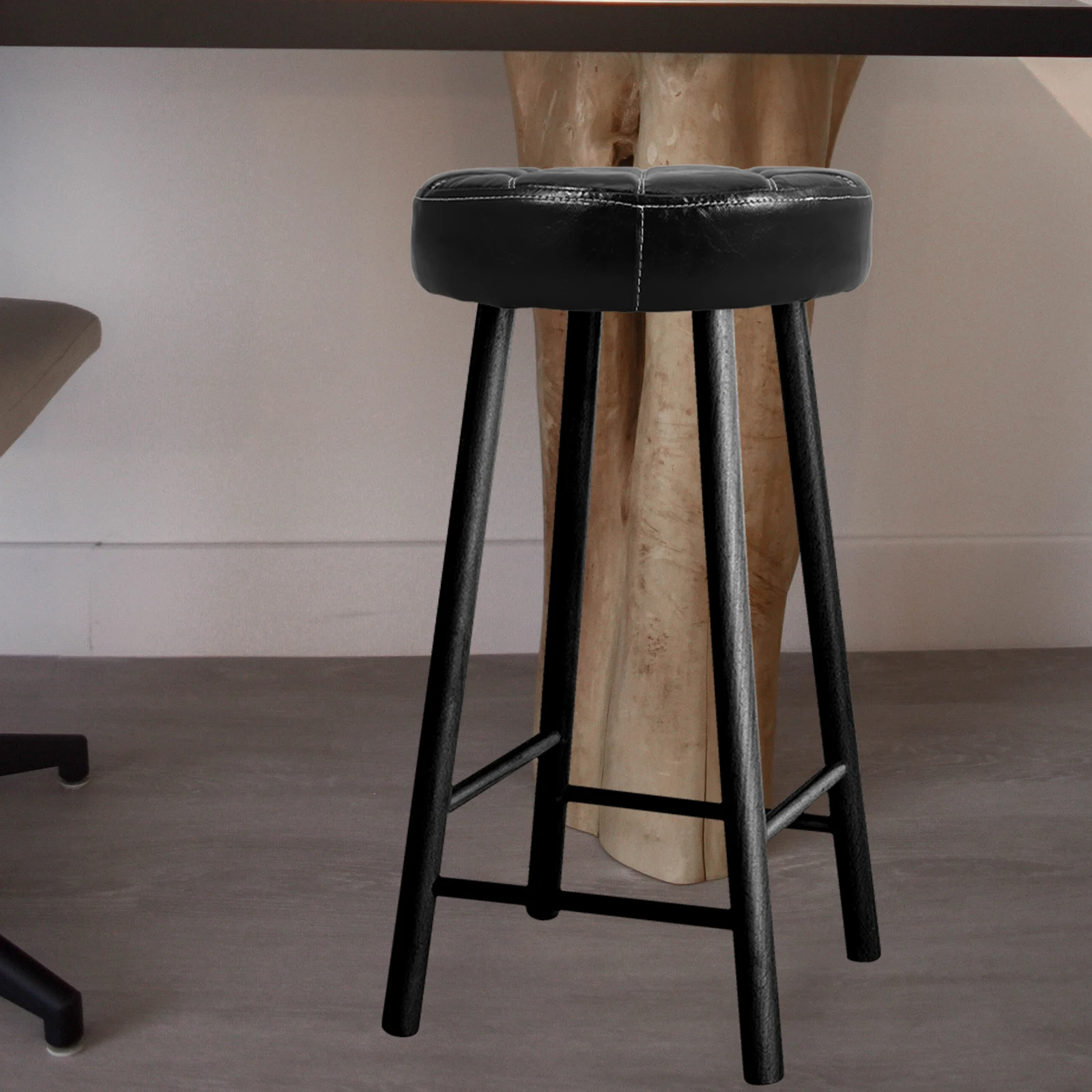 

Stool Seat Replacement Round PU Chair Accessories Black Cover Cushion for Bar Adjustable Height Swivel Office Home Use Chairs