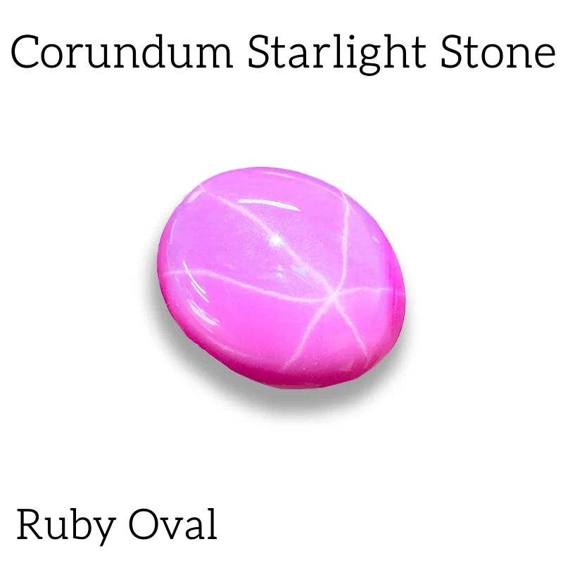 

Corundum Starlight Stone Ruby Oval Shape Smooth Cutting Cabochon Cut Gemstones For Diy Jewelry Making Material