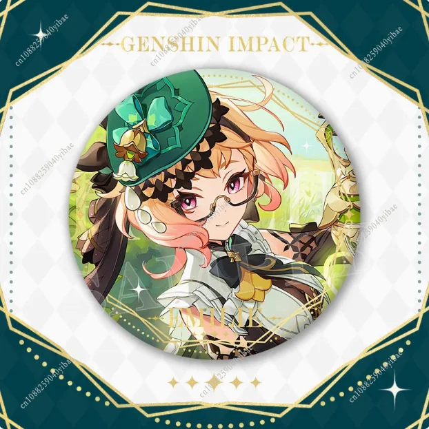 75MM Game Genshin Impact-2 Anime Cosplay Figure Pins Round Badge Brooch Prop Costume Bag Accessories Friends Game Fans Gifts