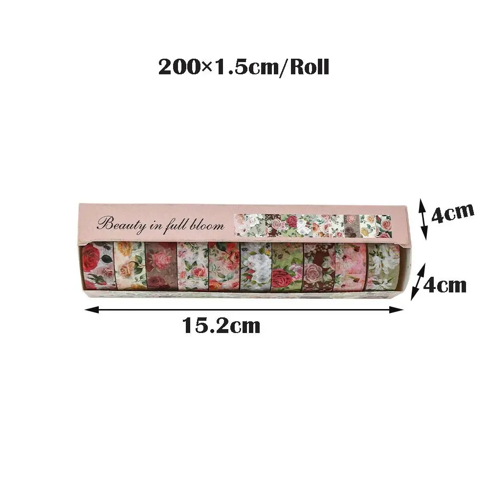 10 Rolls/Set High Quality Retro Flowers Washi Tapes PET Multipurpose Scrapbooking Stickers Colorful Deco Stickers - view 6