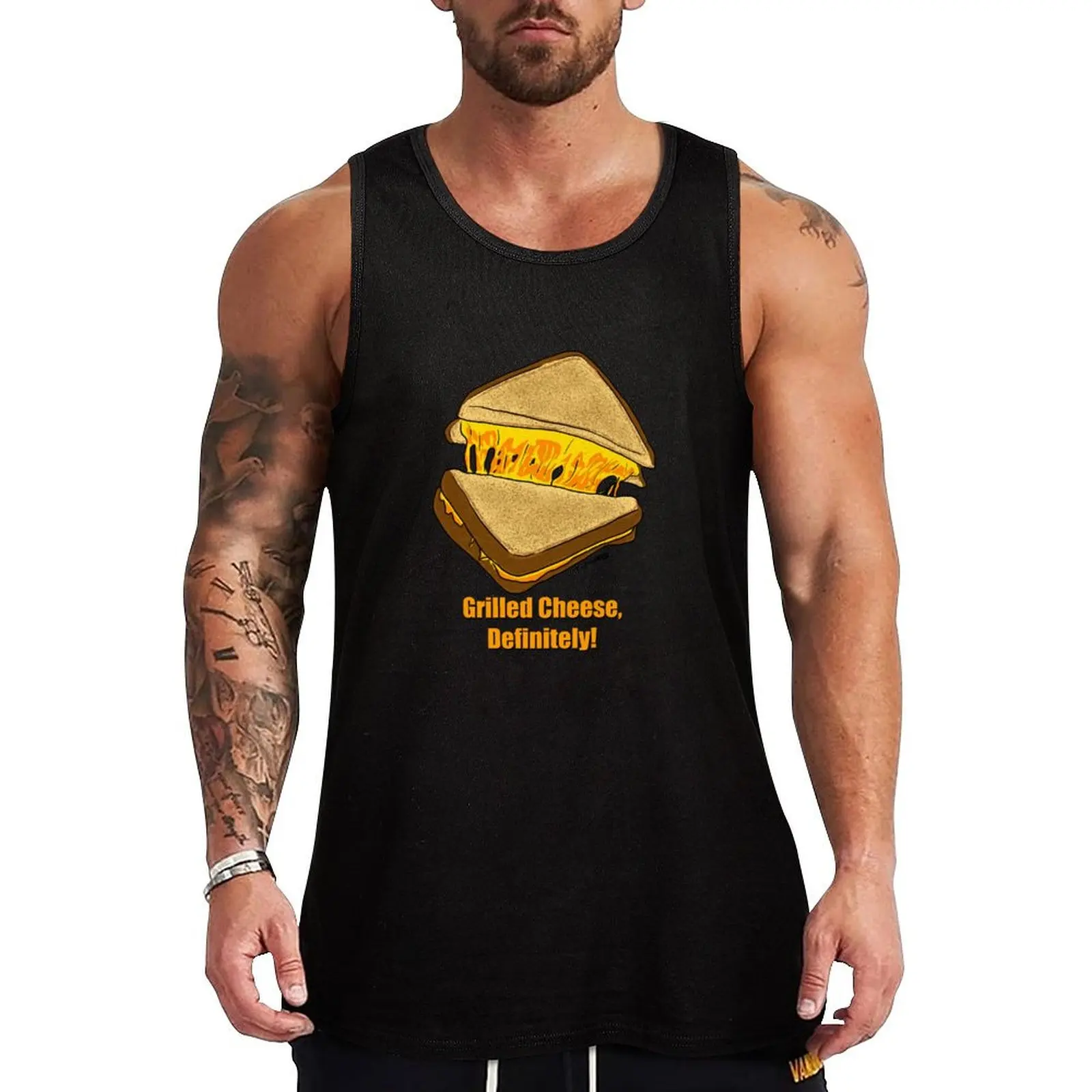 Grilled Cheese, Definitely! Tank Top sports clothes for men Sleeveless T-shirt sleeveless t-shirts for men sleeveless man shirts