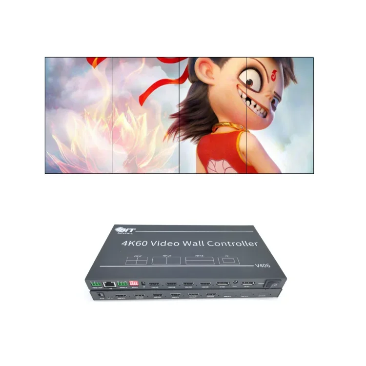 

High quality 3x3 2x3 3x4 2K 8K TV HDMI TV wall processor lcd 4x4 4K video wall controller