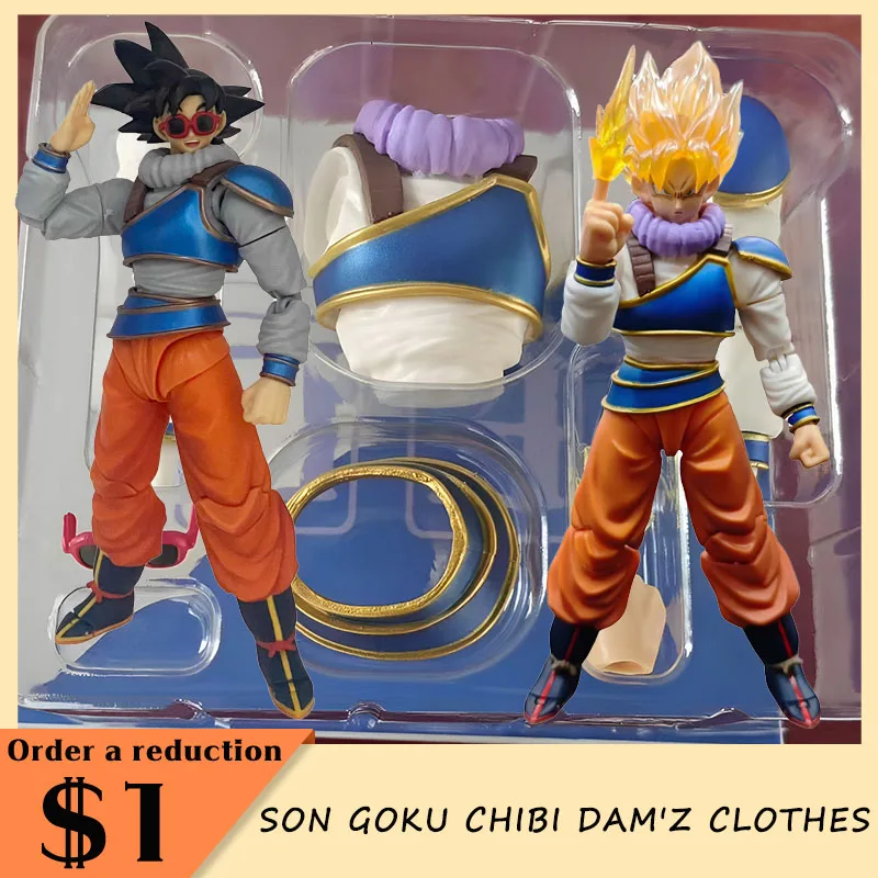 

New Dragon Ball Shf Instant Transmission Son Goku Chibi Dam'Z Clothes Accessories Action Figure Doll Collect Decoration Toy Gfit