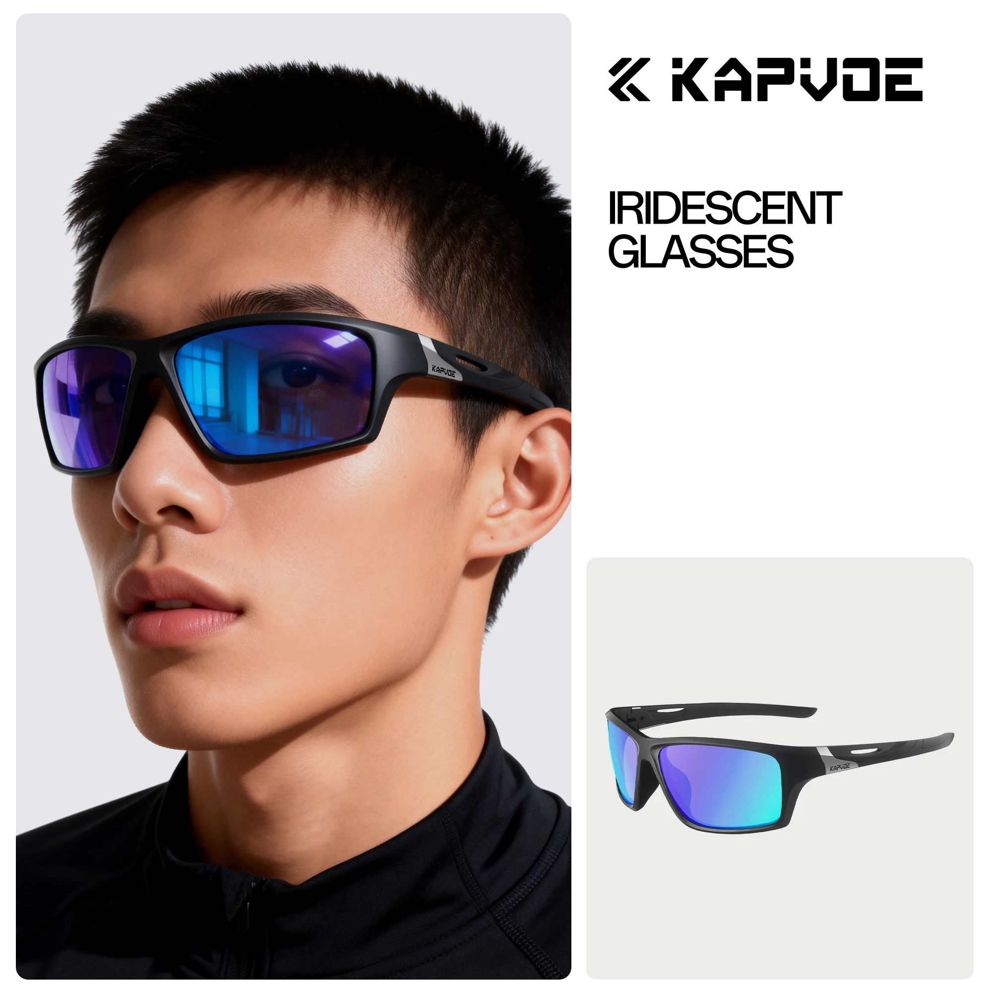Kapvoe Männer Mode Polarisierte Sonnenbrille Radfahren Gläser UV400 Brillen für Männer Frauen Fahren Klettern Outdoor Sport Sonnenbrille
