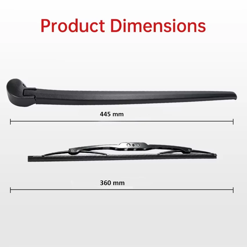 14-Zoll-Auto-Wischerblatt- und -arm-Set für AUDI A3 8P Schrägheck 2003-2013 Windschutzscheiben- und Heckscheibenwischer – Detail 3
