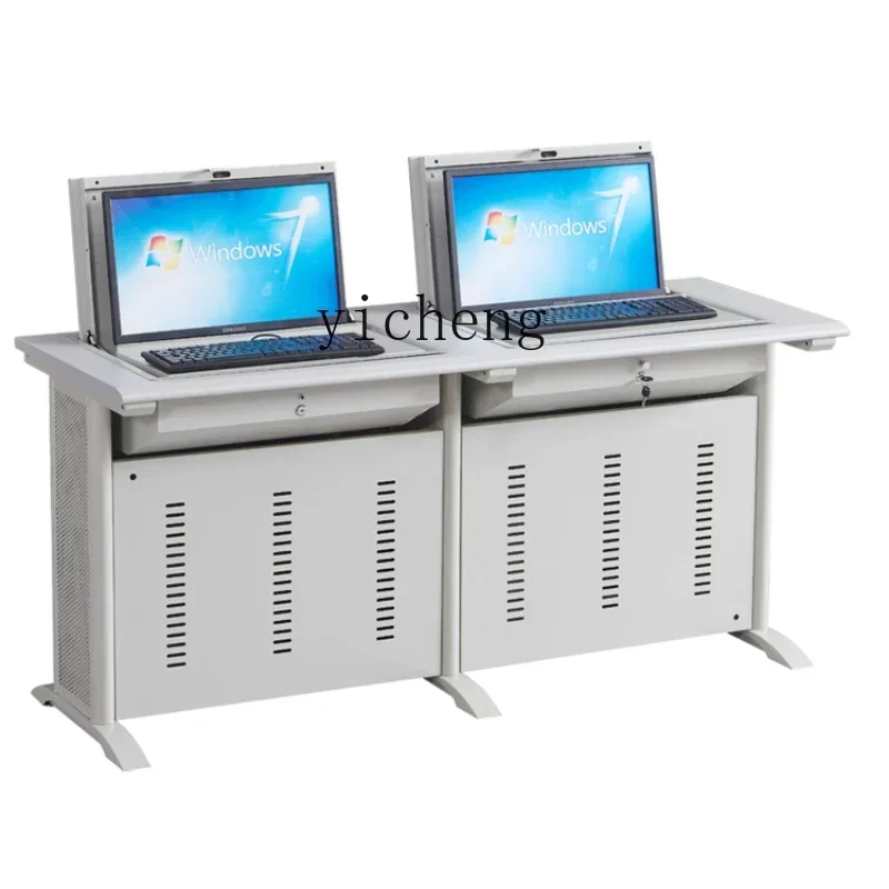 a7 flip computer desk semi-embedded hidden training desk multimedia classroom computer room student desk