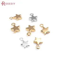 18K Gold Color Brass Small Star Charms High Quality Diy Jewelry Making Supplies Necklace Earrings Accessories for Women