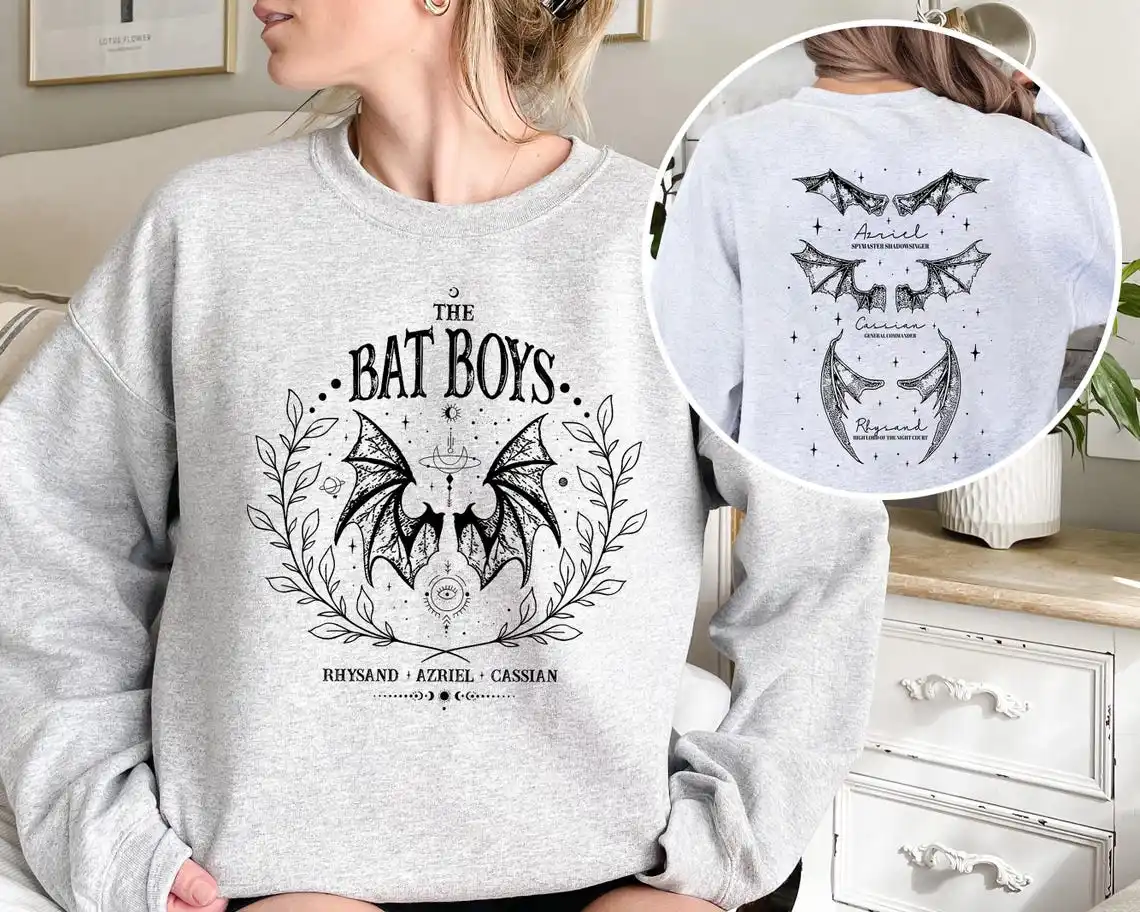 The Bat Hoodie Vintage Acotar Bookish Sweatshirt The Night Court Illyrians  A Court of Thorn and Roses Rhysand Cassian Azriel