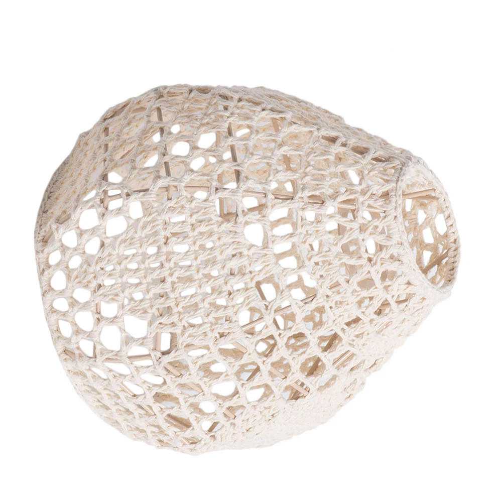 

Bohemian Lamp Handwoven Cotton Thread E27 4cm Pendant Light Cover Home Bohemian Lamp Shade Decor Shades Woven Lighting