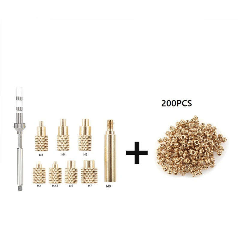 Heat Insert Nut Iron Tip TS100 Soldering Iron Tip Insert Internal Thread M2-M8 Brass Hot Melt Insert M3 Nut Kit