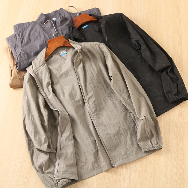 

Ультралегкая Qui-Dry летняя мужская одежда с воротником-стойкой k, дышащая защита от солнца, повседневная модная верхняя одежда Jaet