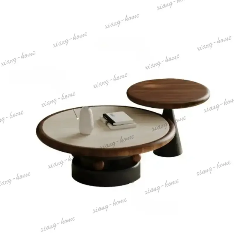 Factory Direct Wooden Business Living Room Coffee Tables Round Low Black Living Room Coffee Tables Modern Mesa De Centro Furnitu