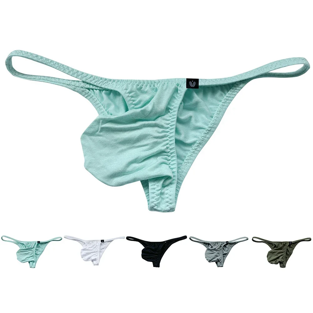 Micromini-ropa interior Sexy para hombre, Tanga Modal, bragas con bolsa para bulto, suspensorio de realce de caderas