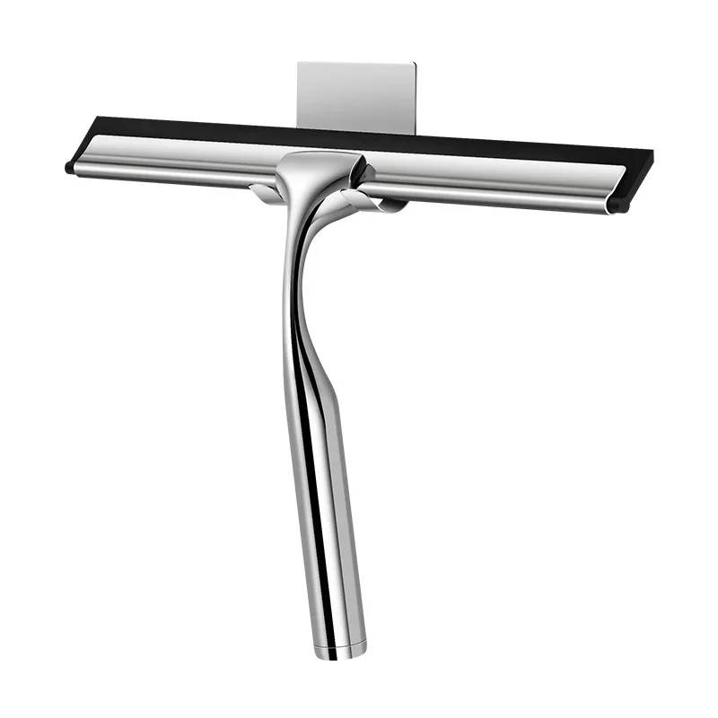 New Silicone Scrape Table Squeegee with Hook Stainless Steel Shower Squeegee Windshield Glass Door Window Bathroom Washing Tool
