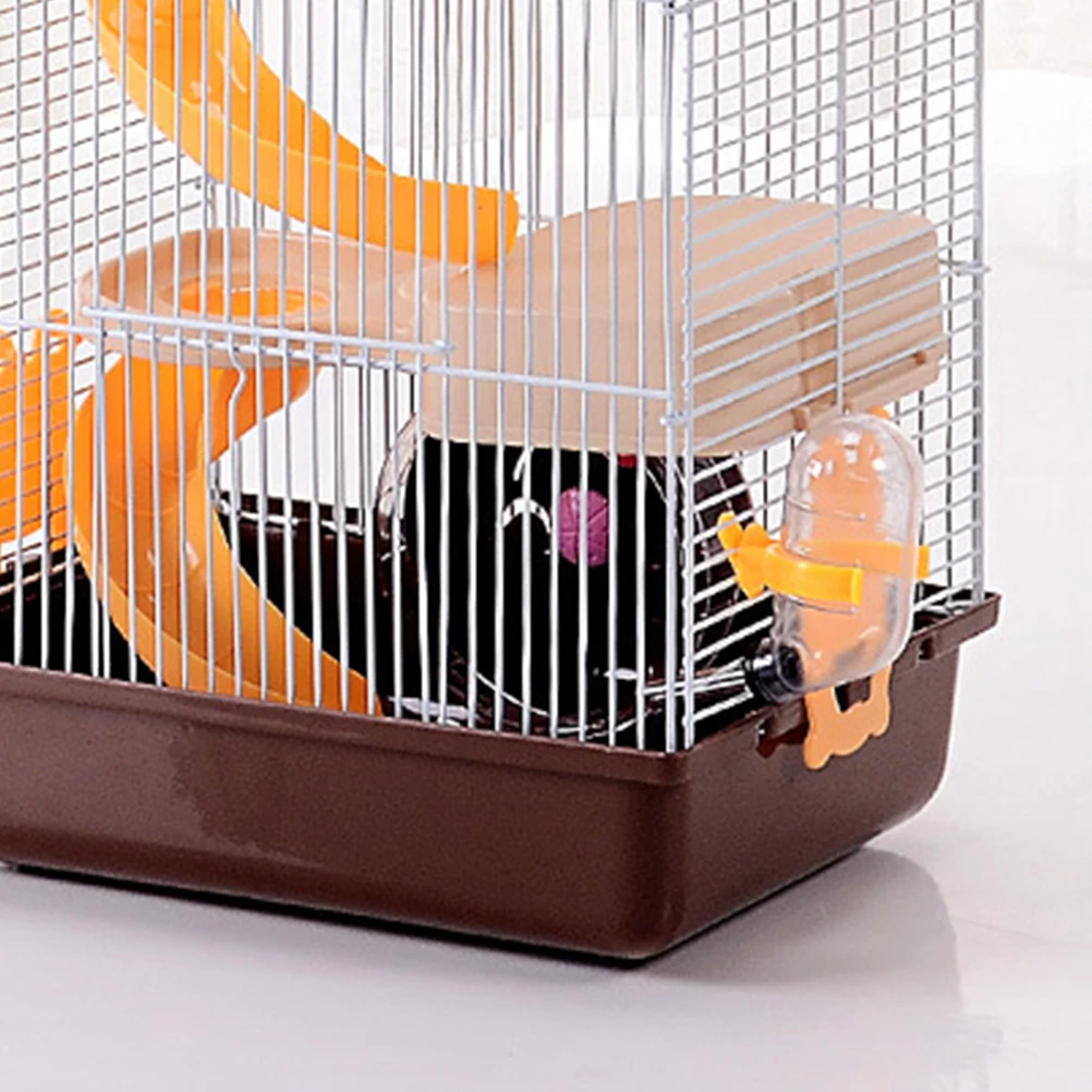 

Three Layer Luxury Hamster Cage Coffee Portable Small Pets House Multifunctional Villa Cage Quiet Running Wheel
