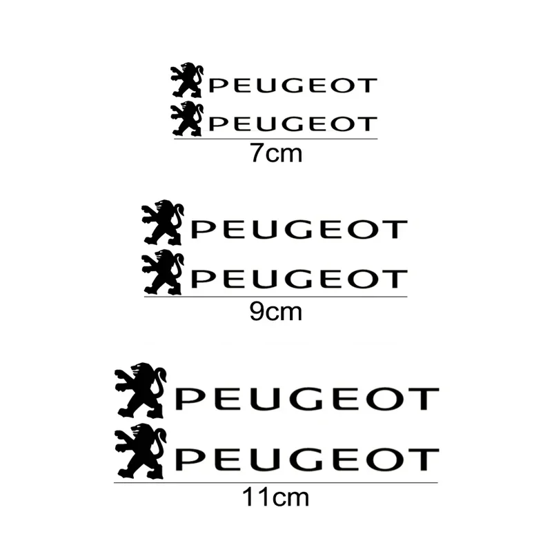 6pcs Car Caliper Sticker for Puegeot 308GTi 206 208 301 306 307 407 408 508 2008 3008 4008 5008 RCZ Auto Logo Tire Brake Decals