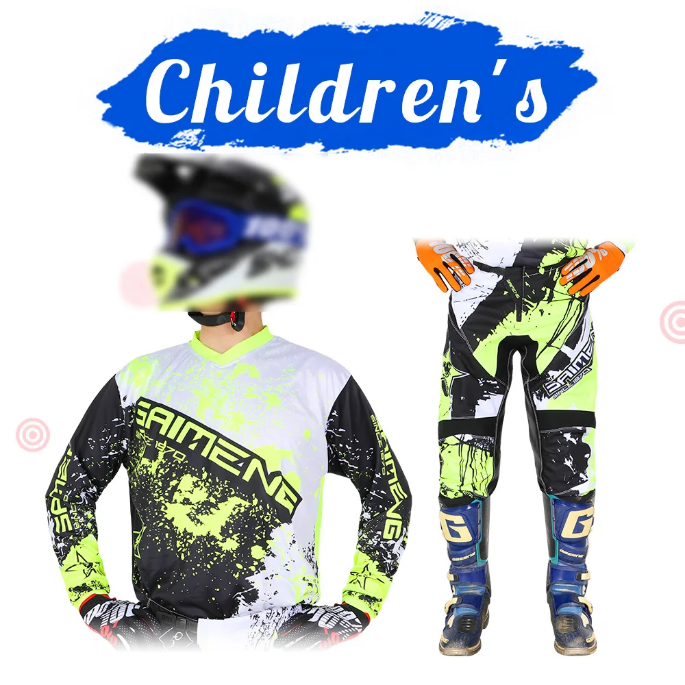 

Motocross Jersey Pant Kits kid boy girl mountain Dirt Bike Downhill Enduro MOTO Off-road Youth children MX Combo