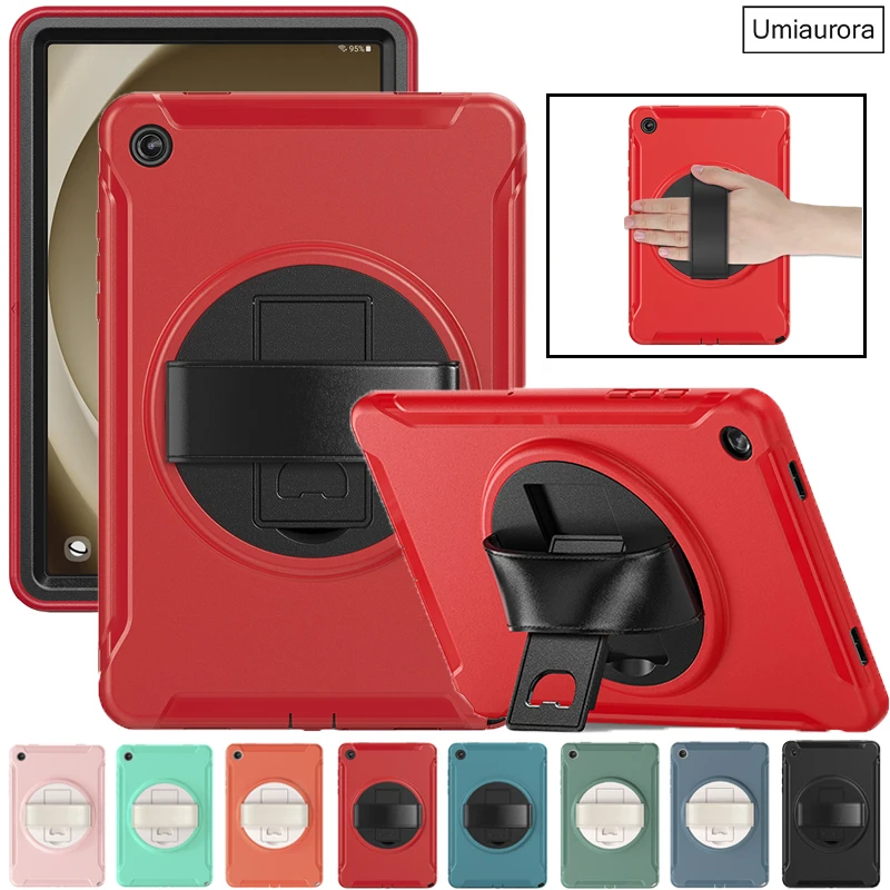 

Для Samsung Tab A A7 A8 A9+ A11 Plus 11-дюймовый SM-X230 X210 X200 S6 Lite 10,4 дюйма противоударный чехол для планшета с ремешком на руку, подставка Armor Funda