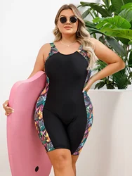 2025 New Patchwork Plus Size Swimwear Women Strapped Push Up Large One Piece Swimsuit Summer Chubby Bathing Suit Tankini 4XL