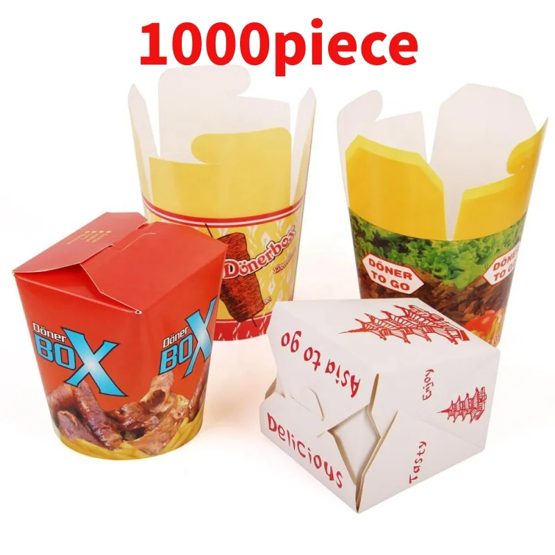 10 00piece.Custom.customer printed disposable paper noodle box doner box printing kebab box