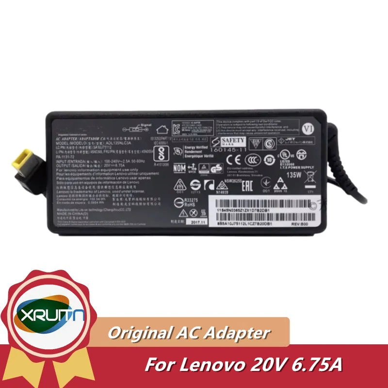 Original For Lenovo Y50 Y50-70 Y50-80 Y700 T440P T540P W540 135W Laptop Power Supply AC Adapter Charger ADL135NLC3A  ADL135NDC3A