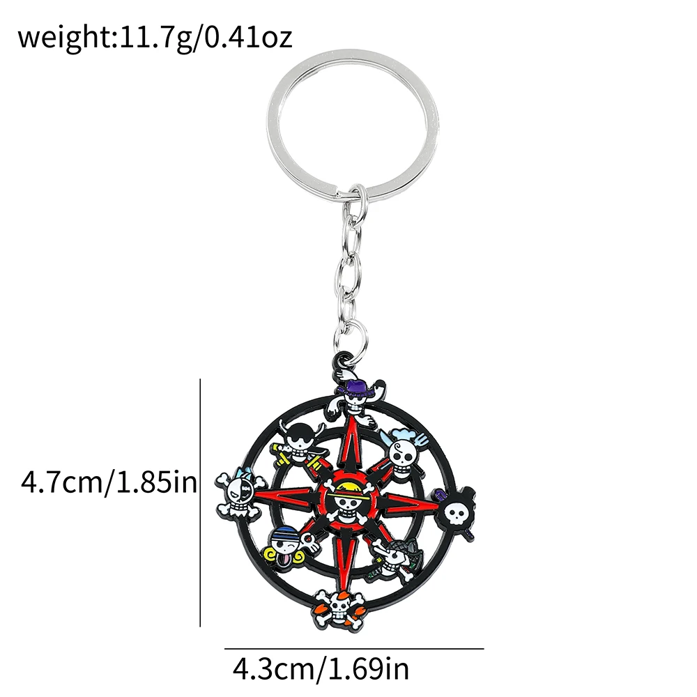 Anime One Piece Schlüsselanhänger Piratenschiff Totenkopf-Anhänger Schlüsselringe Freundschaftsgeschenk für Frauen Männer Mode für Rucksack-Accessoires – Detail 1