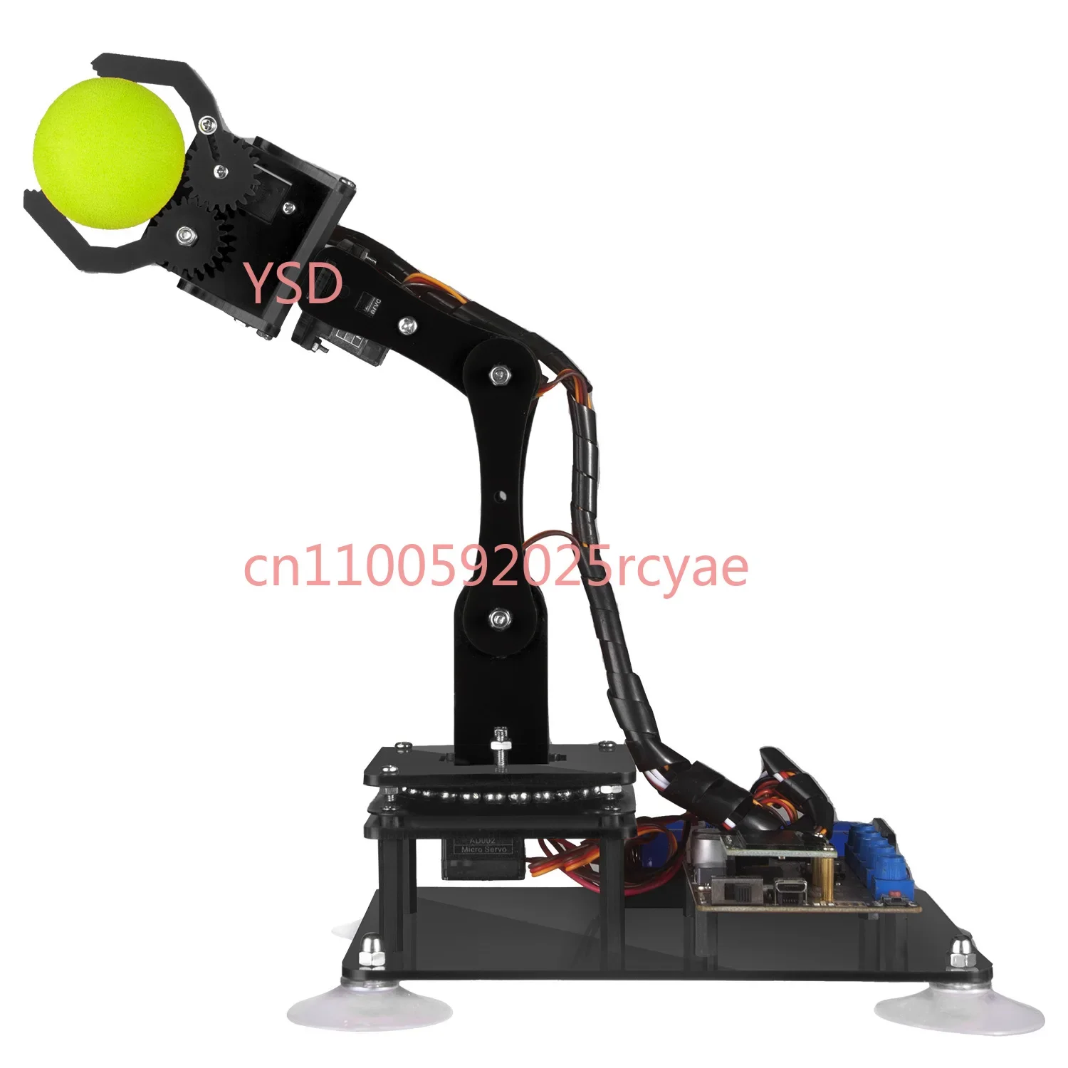 

The 5-axis robotic arm is compatible with Arduino to imitate/draw small maker robots