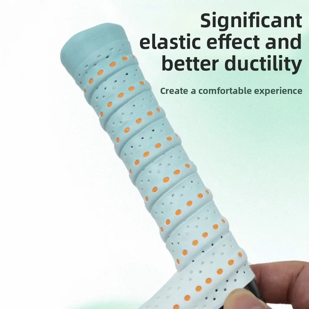 التدرج اللون نغمتين مضرب بدمنتون مقبض مع عارضة مثقوبة قبضة عدم الانزلاق تنفس امتصاص الصدمات المطاط قبضة #4