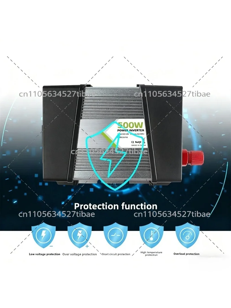 12V to 240V Solar Power Generation System Photovoltaic Off-Grid 500W Inverter for Renewable Energy Conversion