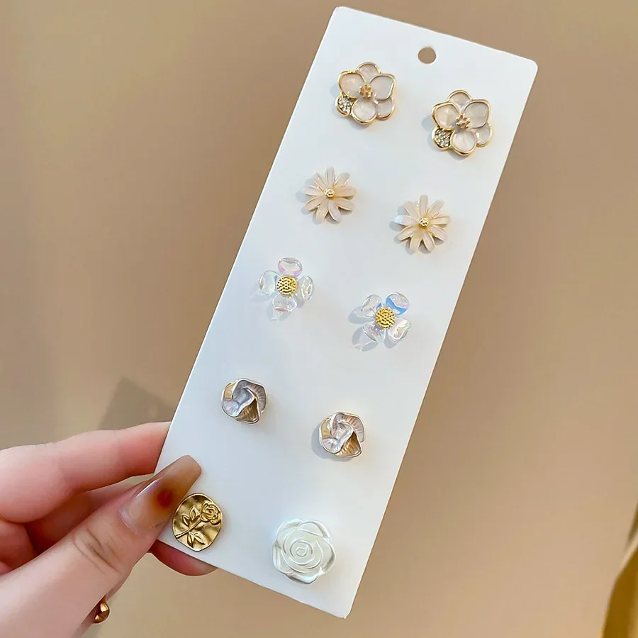 Women's 16 Pieces Imitation Pearl Stud Earrings Set, Elegant Gift