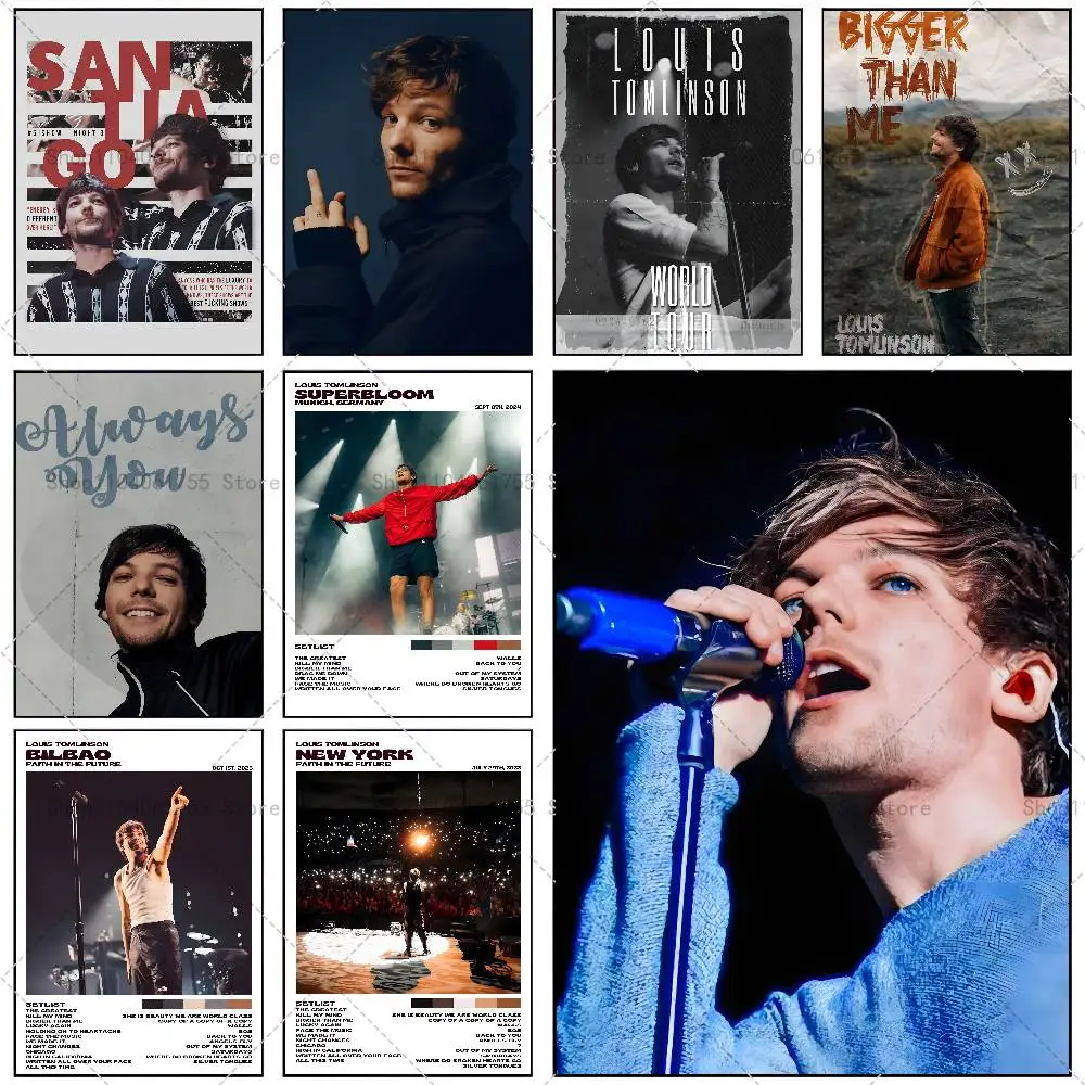 Singer L-Louis T-Tomlinson Poster Self-adhesive Art Waterproof Paper Sticker Coffee House Bar Room Wall Decor