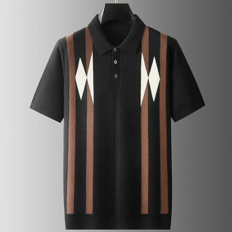 8XL 7XL 6XL 2025 Nuovo Autunno High End di Lusso Maglione di Lana Uomo Moda A Righe Mens Maglioni Morbidi Maglioni Caldi Uomini Jersey Hombre