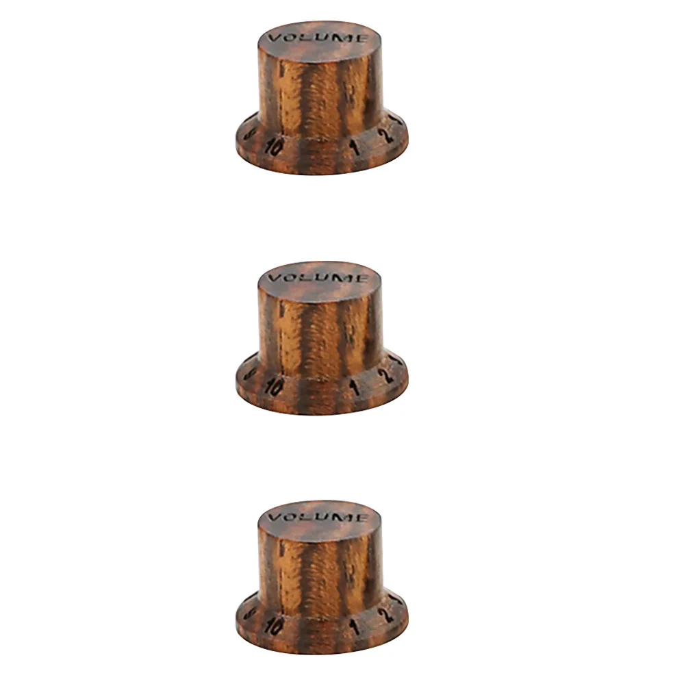 

3Pcs Guitar Volume Control Knob Wood Tone Replacement for Electric Bass Potentiometer Caps Sturdy Long-Lasting Instrument