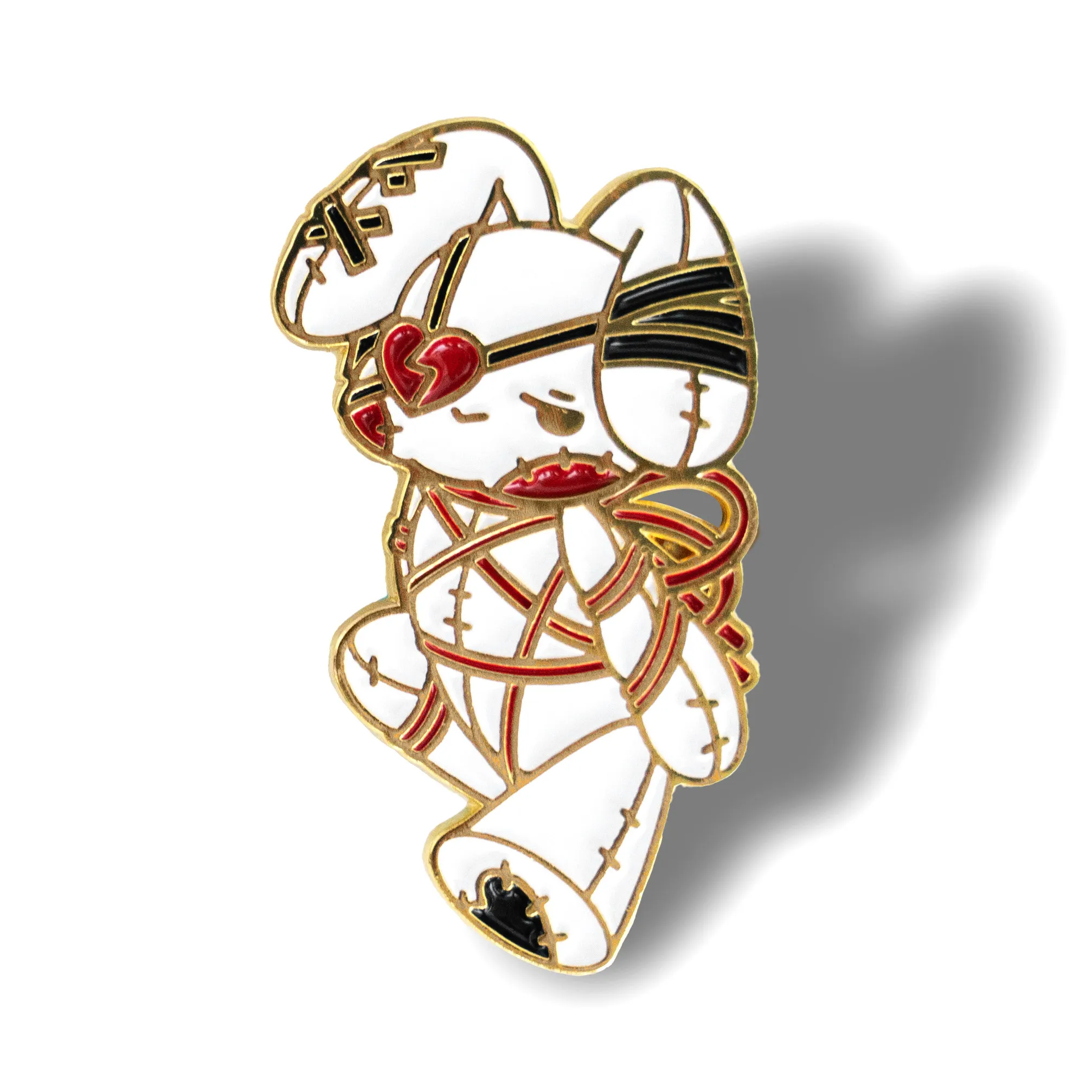 The Bound Evil Little Rabbit Enamel Pin Decorative Straps Lapel Pin for Backpack Bag Accessories Collection Gift