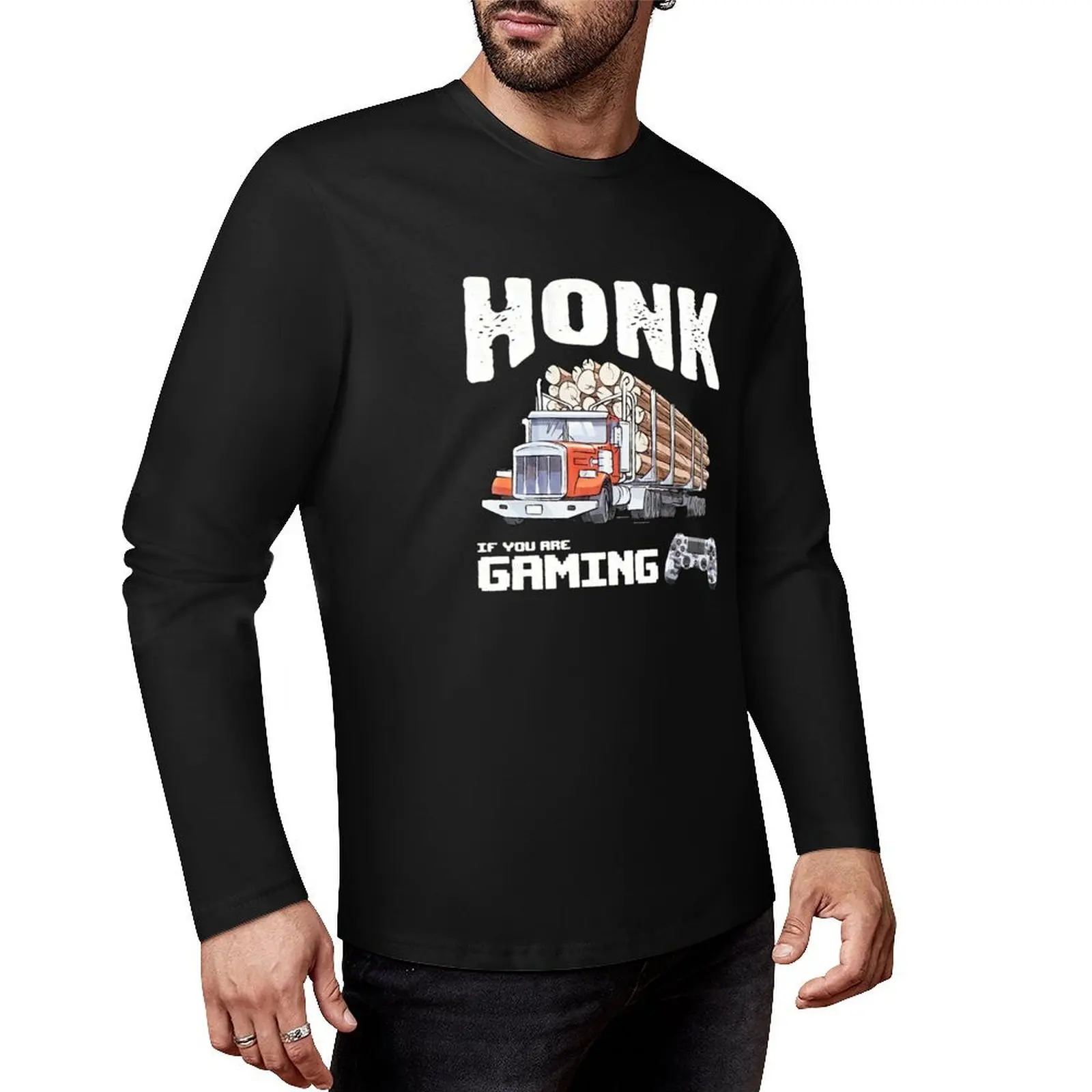 

HONK IF YOU ARE GAMING (TRUCKER GAMER) CoolShirtz/Cold Ones t-shirt (REPRODUCTION) Long T-Shirt man clothes tees t shirts men