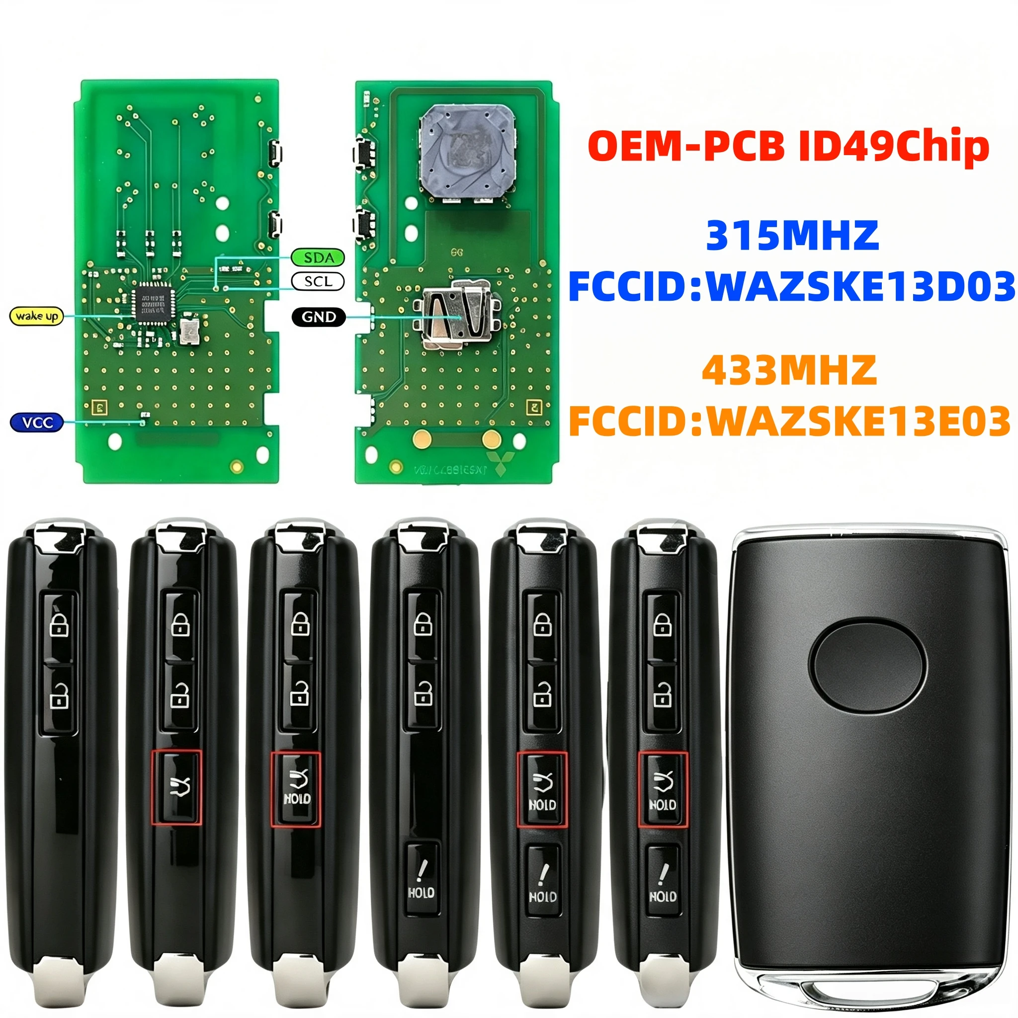 Suitable for Mazda 2 3 Cx-5 Cx-8 Cx-9 Cx50 Cx90 Miata Mx5 M6 Smart Remote Key, Id49Chip 315/433Mhz Ske13D03/Ske13E03