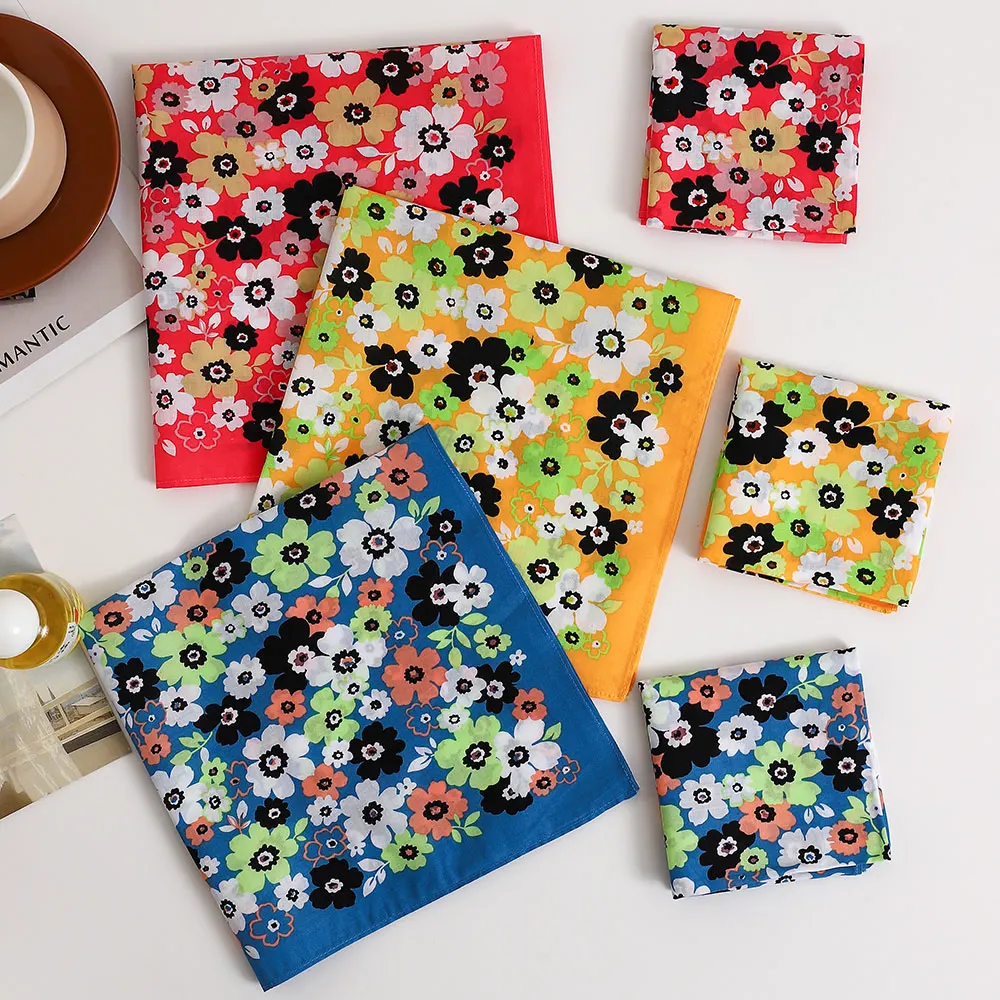 Fazzoletto da donna stampato in puro cotone, fazzoletto morbido vecchio stile sottile, assorbente e che asciuga il sudore, forniture per matrimoni, regalo per la festa della mamma